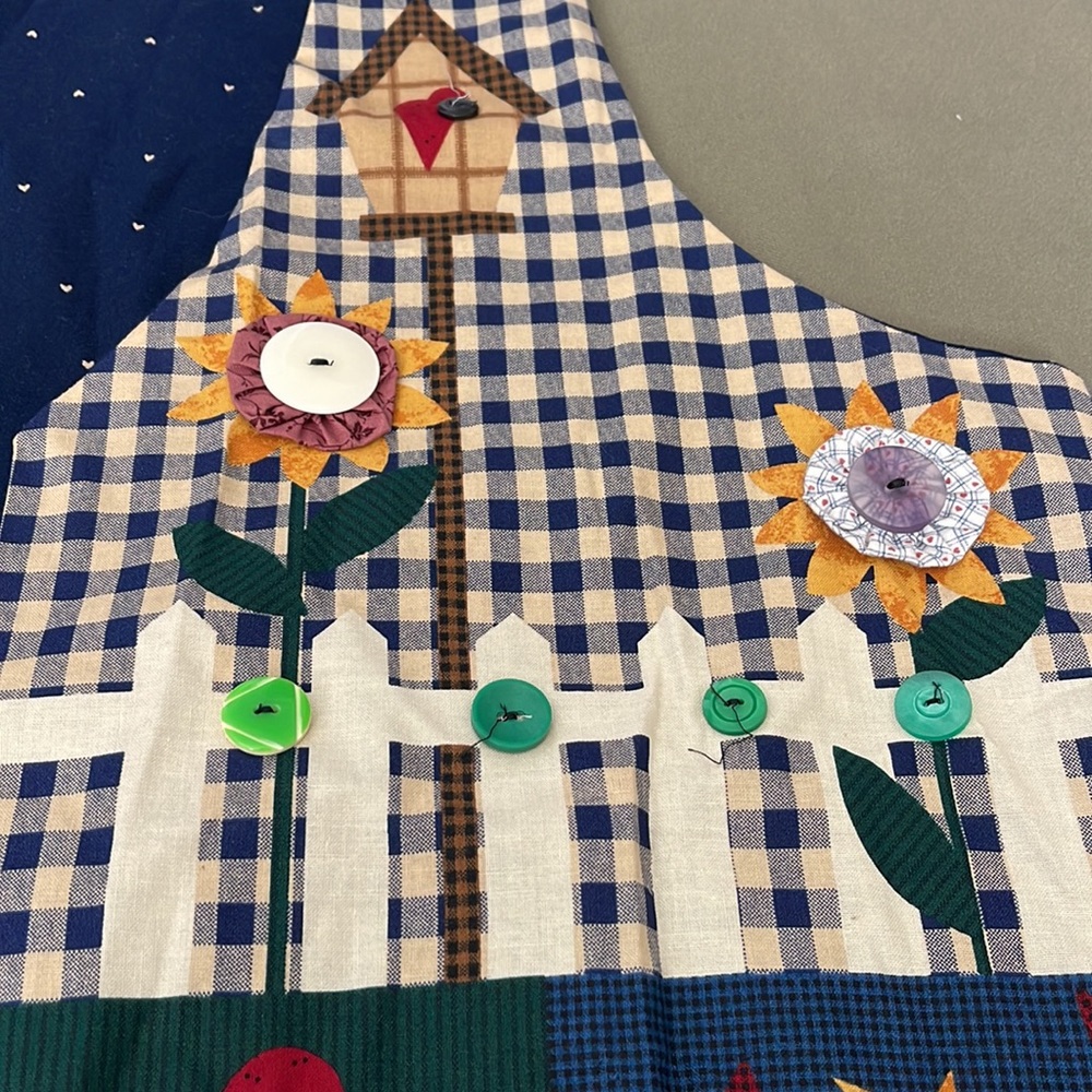 Colorful Patchwork Reversible Vest with Sunflower… - image 2